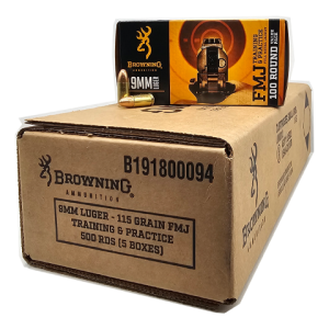 9mm - Browning Target & Practice 115 Grain Full Metal Jacket - 500 Rounds