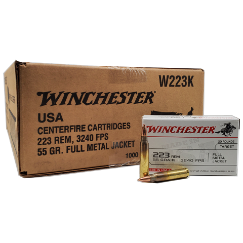 223 Rem - Winchester / Lake City USA 55 Grain FMJ - 1000 Rounds